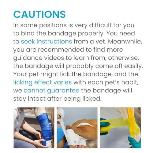 WePet Pet Wrap Selbstklebendes Vliesband für Hundebeine, Pfoten, Wunden, Erste Hilfe Kohäsive Gaze für Pferd, Katze, Vogel, Tier, 6 Rollen, 5 cm Pfotenabdrücke A