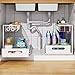 UINOFLE Under Sink Organizers and Storage, 2 Tier Sliding Cabinet Basket Organizer Drawer Pull Out Cabinet Organizer Multi-Purpose Under Sink Organizer for Bathroom Kitchen (White)