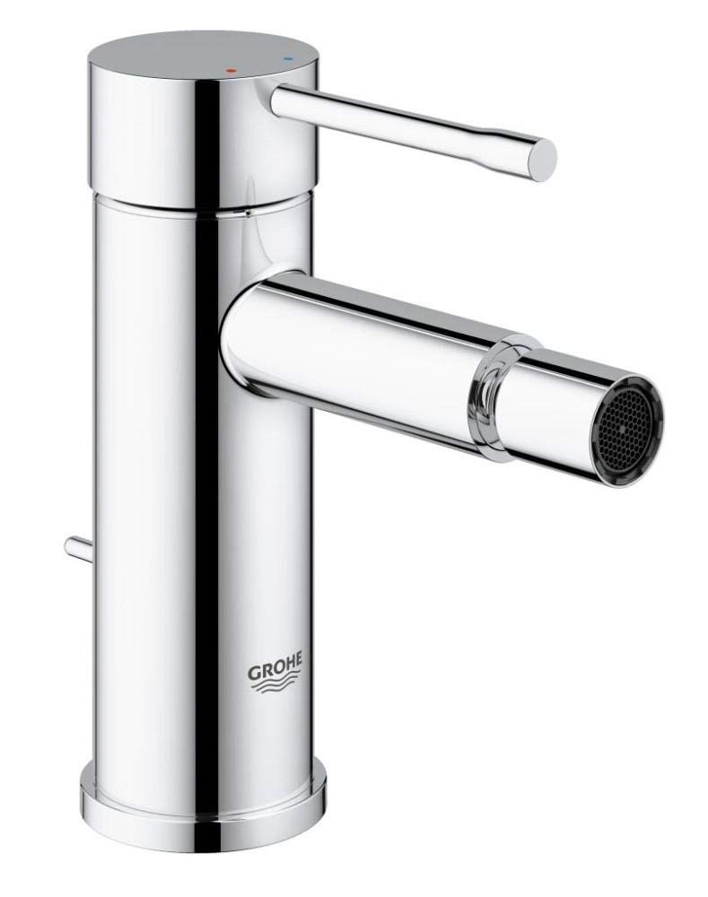 GROHE Essence, Bidetarmatur, wassersparend (WC Dusche für die Toilette im Bad, Kugelgelenk-Mousseur, mit Zugstangen-Ablauf, 15cm hoch, mit 3in1 Werkzeug, einfache Installation), chrom, 32935001