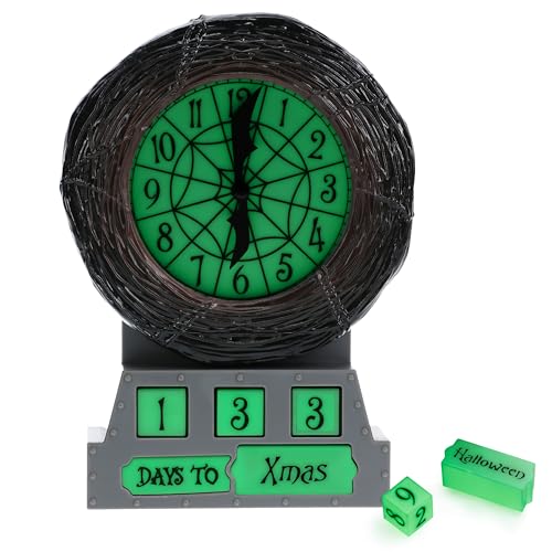 Paladone Nightmare Before Christmas Countdown Alarm Clock - Officially Licensed Disney Merchandise, Glow in The Dark Festive Decoration for Halloween and Christmas, Spooky Home Decor