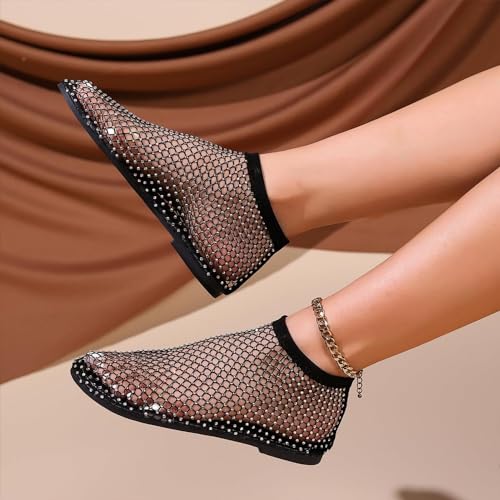 GERRIT Mesh Flats for Women, Ultra Comfortable Shiny gem mesh Flats, Dressy Flats Shoes for Women, Mesh Ballet Flats for Women3