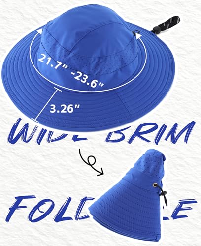 Image of Connectyle UPF 50+ Wide Brim Sun Hat for Men Women UV Protection Bucket Hats Outdoor Breathable Safari Hat for Fishing Hiking
