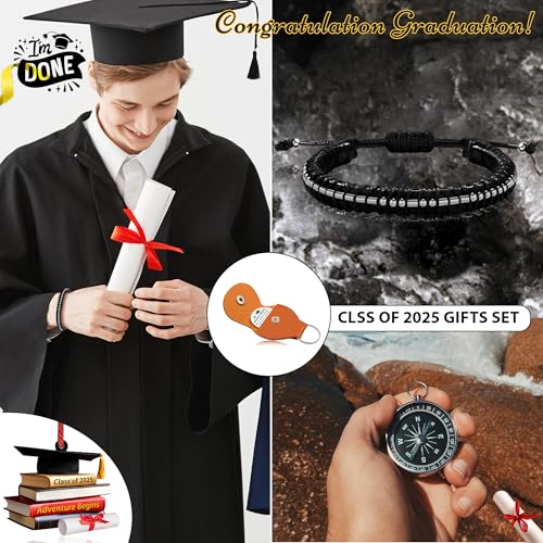 Inspirational Gifts for Men Morse Code Bracelets Mens Bracelets Graduation Gifts for Him Fathers Day Adjustable Leather Bracelet Motivational Birthday Annivesary Jewelry Stocking Stuffers for Men