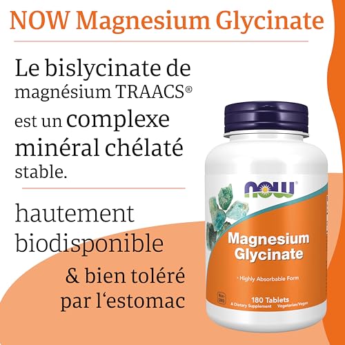 Now Foods, Magnesium Glycinate, 200mg Magnésium, 180 Comprimés végétaliens, Testé en Laboratoire, Végétarien, Sans Gluten, Sans Soja, Sans OGM – Image 5