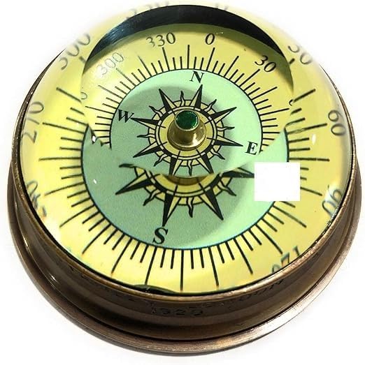 Brass Vintage Marine Pocket Pendant Compass, Mini Pocket Compass,Camping Hiking Survival Compass for Men & Women