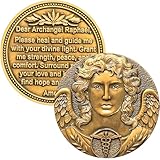 Archangel Raphael Healing Coin - 1.57 Inch Spiritual Medallion with Healing Prayer, Divine Light Symbol, Motivational Gift for Health, Strength, and Peace (Single Coin)