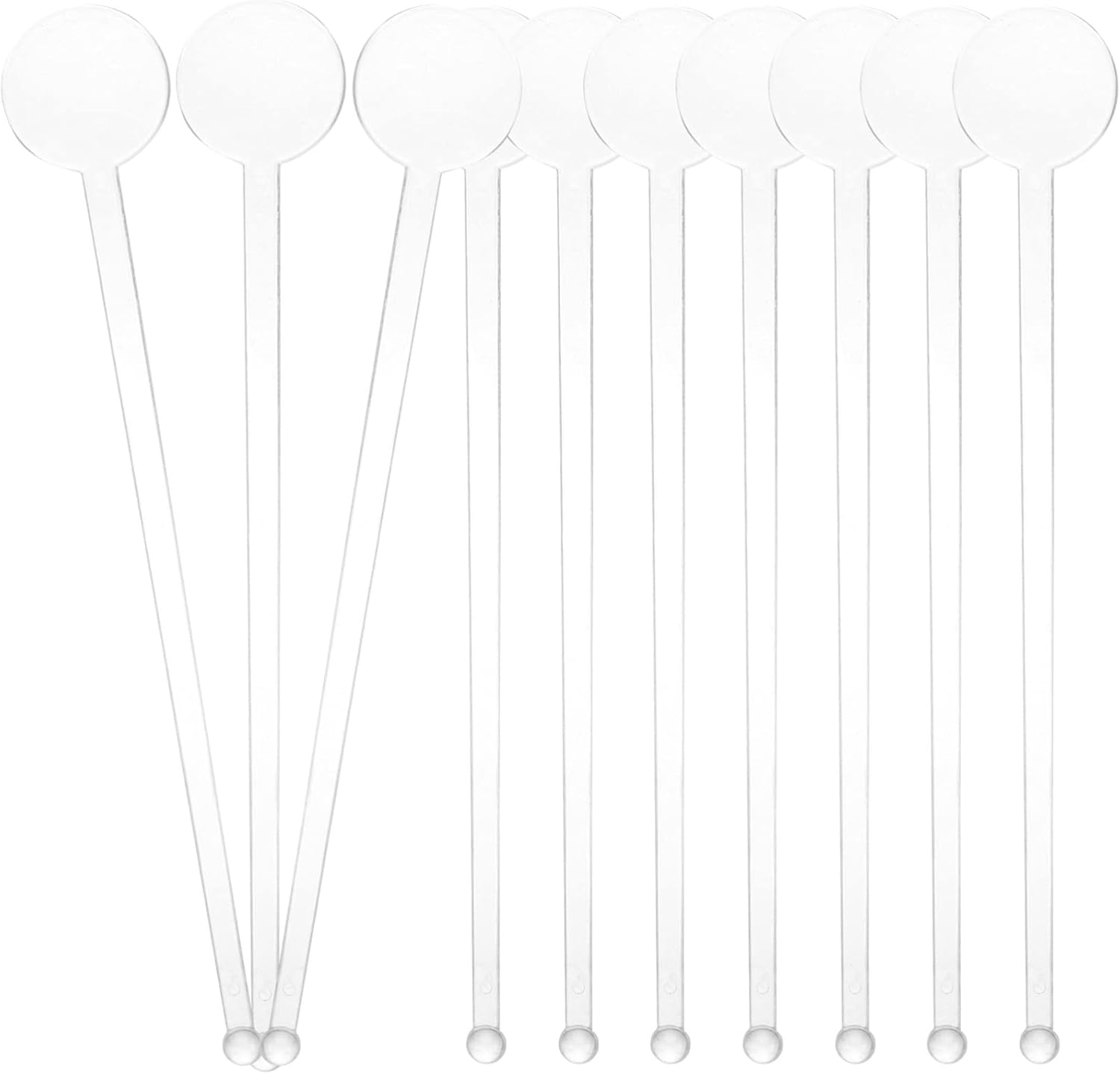 Tofficu 80 Pcs Cocktail Swizzle Sticks Disc Top Coffee