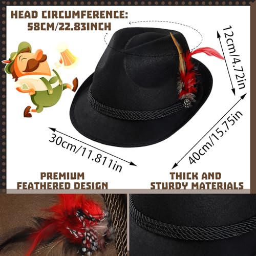 Image of Funtery 6 Pcs Oktoberfest Hats for Men German Hats Felt Bavarian Costume Accessories for Adults Unisex Party