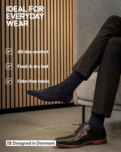 Image of DANISH ENDURANCE Merino Wool Socks - Breathable Moisture-Wicking Dress Socks for Men & Women, Lightweight & Thin, 3 & 5-Pack