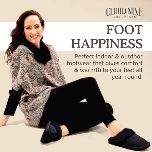 Indoor Outdoor Scuff House Slippers for Women - Genuine Sheepskin Slip-on Slippers3