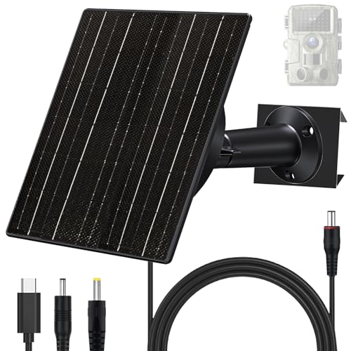 FUTUREZEN Solar Panel for Trail Camera, 10W Solar Battery Charger with 10400mAh Battery, 5V/12V...