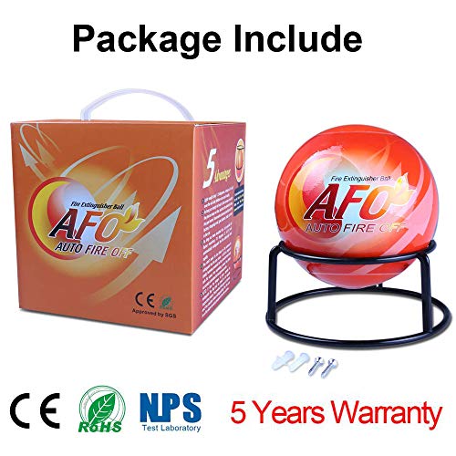 Fire Extinguisher Ball - AFO Automatic Self-Activation Fire Ball With Wall Mounting Bracket Fire Suppression Device