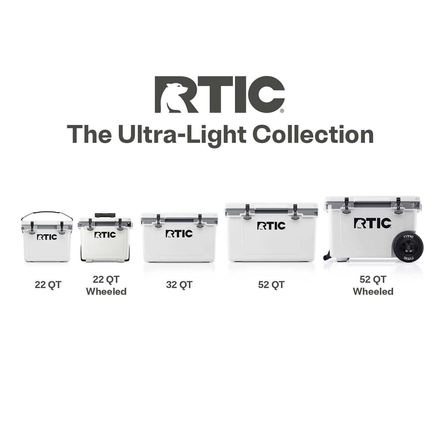 RTIC Contenitore per il ghiaccio portatile con ruote, ultra leggero, isolato, per spiaggia, bevande, bevande, campeggio, picnic, pesca, barca, 30% più leggero rispetto ai refrigeratori rotomolded