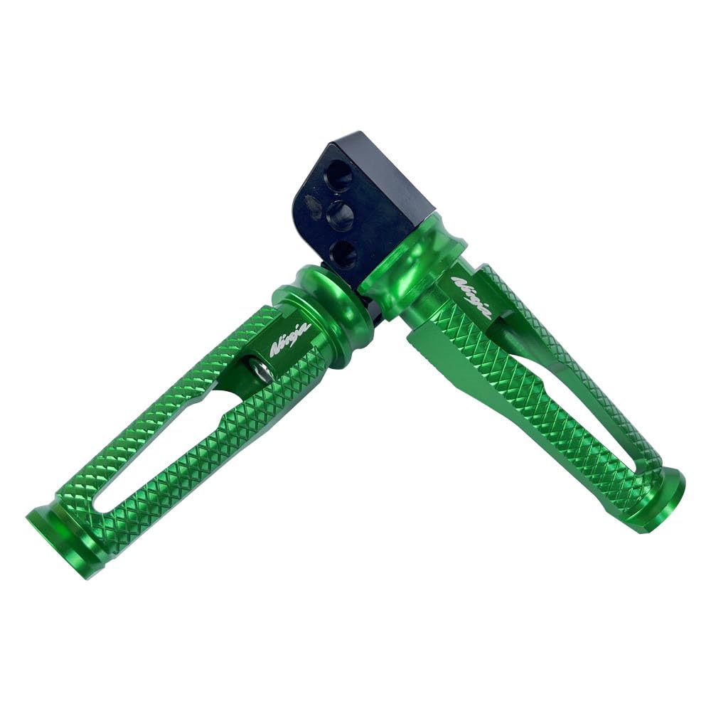 WOMELF Motorcycle Foot Pegs CNC Aluminum Rear Passenger Footrests Compatible With Kawasaki Z900 2017-2023 Z1000 2003-2022 for ZX6R 2005-202318 for ZX10R 2008-2022 (GREEN)