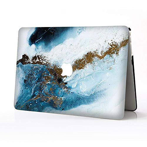 Laptop-Hülle für MacBook Air 13 Zoll (33 cm), Braun / Weiß mit Marmor-Druckmuster, Hartplastik, Schutzhülle für MacBook Air A1369/A1466