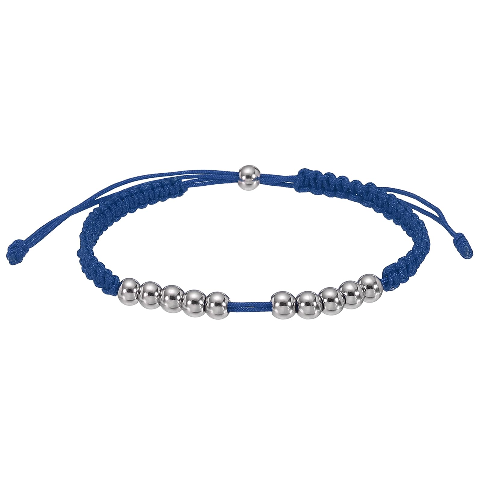 YELARXI Golf Stroke Counter Bracelet, Score Counter Bead Bracelet, Resizable 16-28cm Stainless Steel Bead Golf Score Tracking Fit for Women Men Golfer Stroke Count, Navy Blue