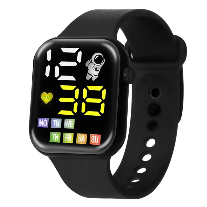GOLDENIZE FASHION Kids Digital Date and Time Boys & Girls Sports Watch LED Screen Watch Electronic Astronaut Display Water Resistant Watch for Children Kids (Black) (B0CK6GJCZC) Amazon Price History, Amazon Price Tracker