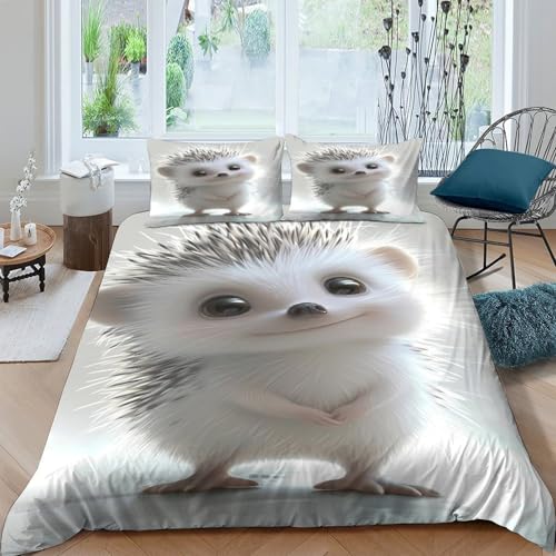 Housse de couette hérisson 3D ultra douce avec fermeture éclair pour simplifier le change du lit