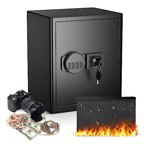Diosmio Fireproof Safe With Fireproof Bag 2.5Ct Safe Box Fireproof Waterproof,Home Safes & Safe Accessories Digital Combination Lock Safe With Keypad Led For Home Office Cash Jewelry Pistol Medicine #TOP1