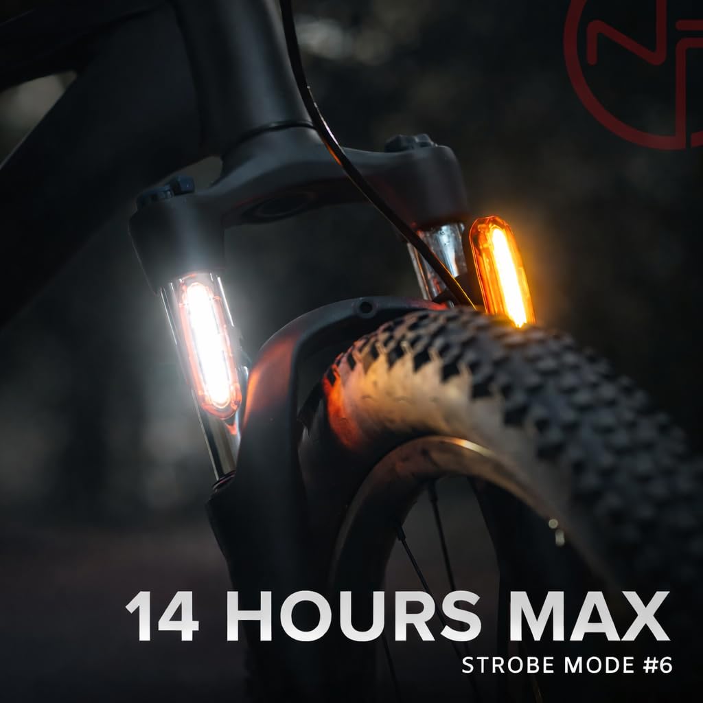 DUO-120 Lot de 2 Phares LED Clignotants Accessoires Vélo USB pour Vélo de Route, VTT, BMX (DUO-120 – Rouge/blanc)