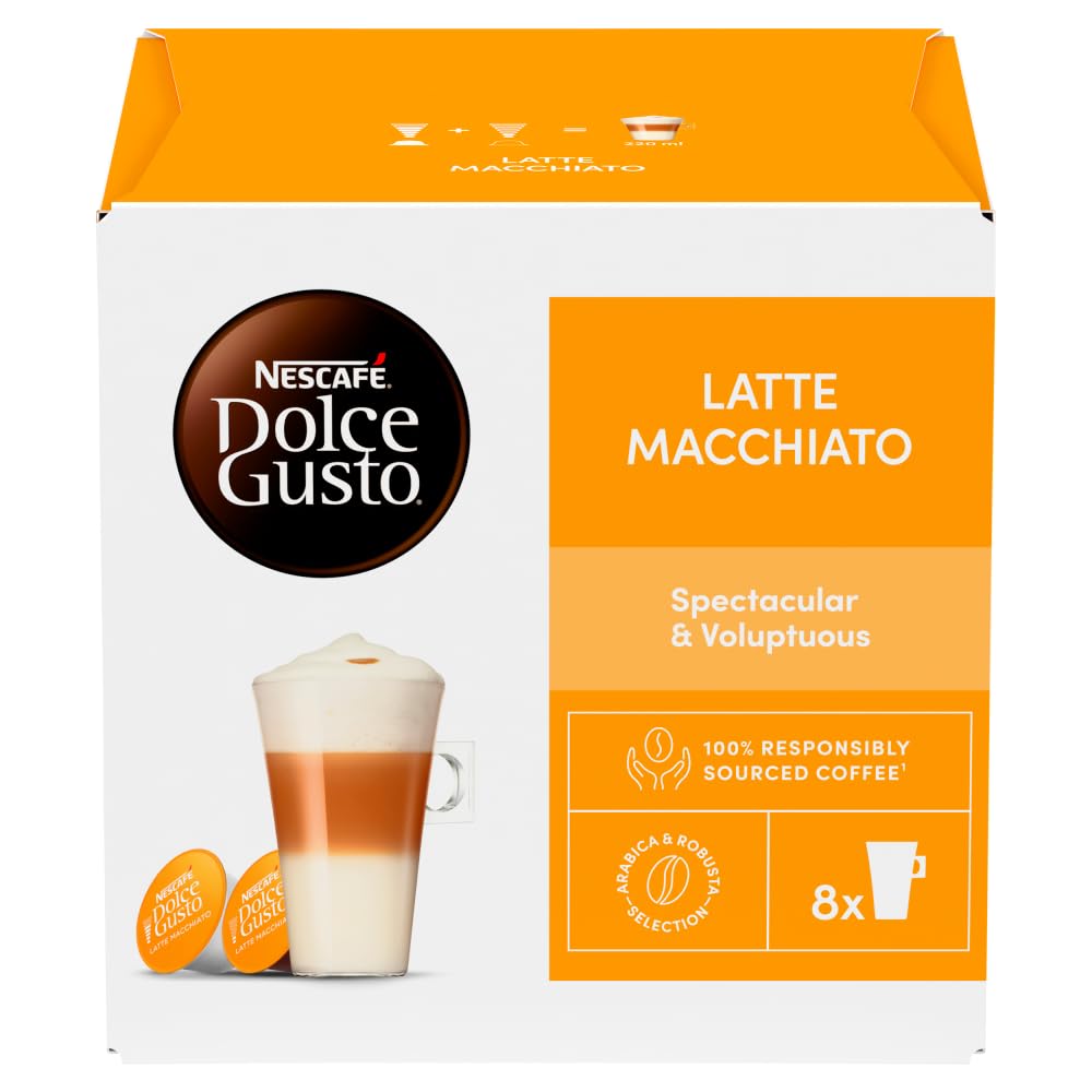NESCAFÉ DOLCE GUSTO Latte Macchiato Coffee Pods Pack of 3 (Total 24 Servings)