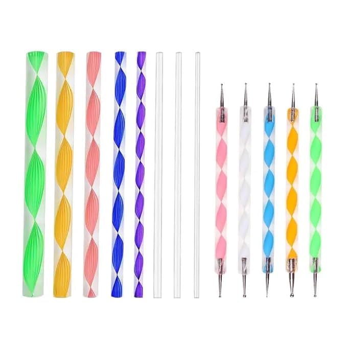 Mandala Dotting Tools Set for Painting (13 Pieces) | Dot Pen & Ball Stylus Tools for Rock Painting, Nail Art, Clay & DIY Crafts | Multicolor-image-5
