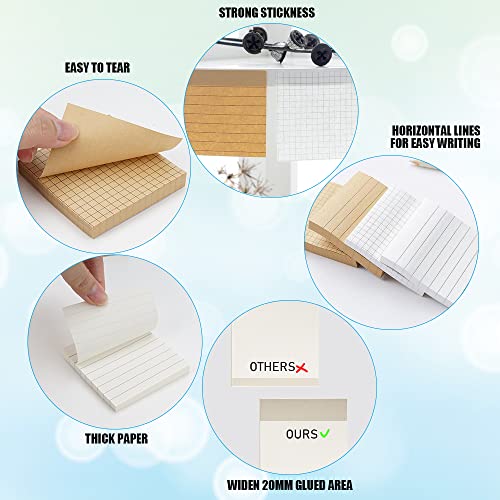 Sticky Notes, 6 pezzi Blocchetti Memo Adesivi, 75