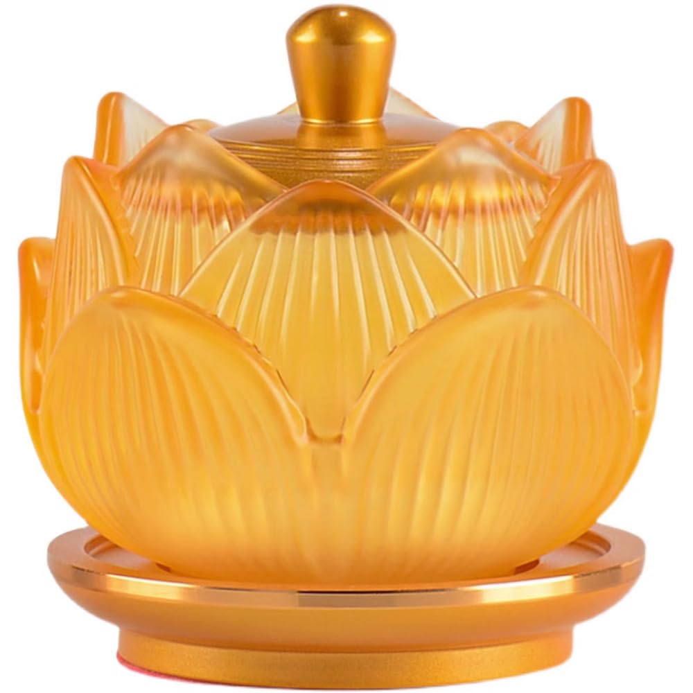 Tasse en verre décoration lotus 10 cm pour autel de Bouddha