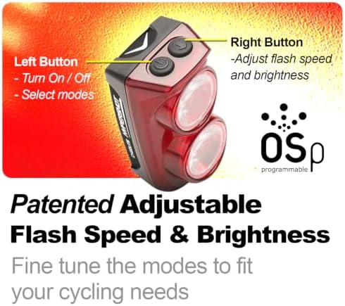 Cygolite Hypershot 380 루멘 자전거 후미등, USB-C, 7가지 야간 및 주간 모드, 사용자 조절 가능한 플래시 속도 — 사진 3