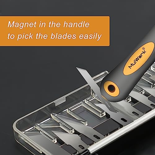 image for MulWark 136-Piece Precision Hobby Knife Set with Blade Storage Magneti