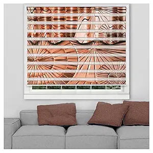 Kayra Decor Zebra Blinds for Windows - Wooden Art Design, Size - 59
