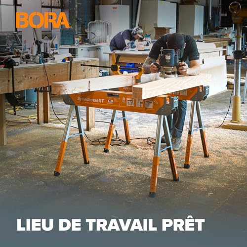 Chevalet de sciage à hauteur réglable BORA PM-4550T en métal orange