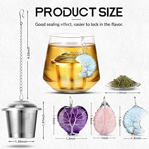 Tea Infusers For Loose Tea 3 Sets Loose Leaf Tea Steeper Tea Strainer Stainless Steel Tea Ball For Loose Tea Holder Tea Mesh Strainer Tea Filters With Drip Trays And Pendant (Novelty Style) #TOP1