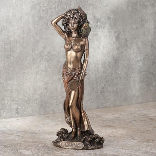 Estatua de Oshun de 9.5 pulgadas en resina y acabado bronce miniatura 3