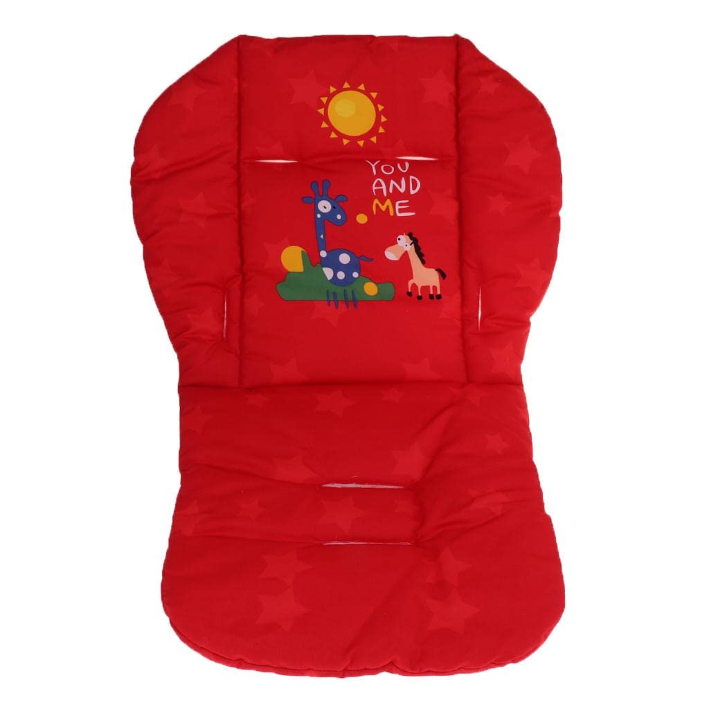 THE STYLE SUTRA Baby Thick Stroller Pram Pushchair Mat Seat Cushion Pad Liner Cover Red | 1 x Baby Stroller Seat Cushion