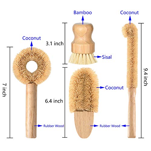 SUBEKYU - Set di 4 pennelli per la pulizia di