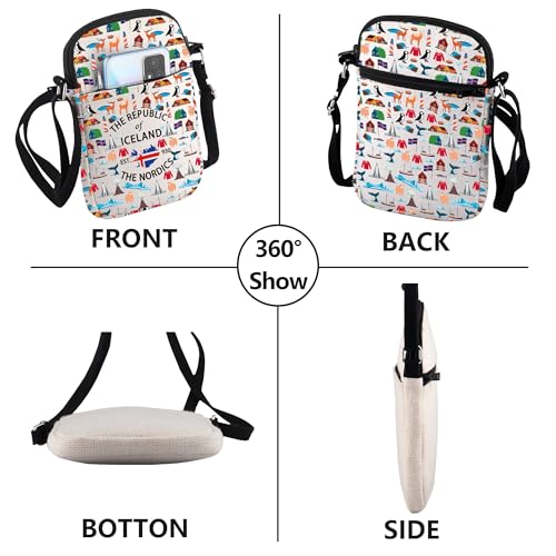 VAMSII Iceland Souvenir Crossbody Bag Iceland Trip Gift Nordics Culture Gift4