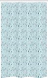 ABAKUHAUS Winter Schmaler Duschvorhang, Ski Resort Leute auf Schnee, Badezimmer Deko Set aus Stoff mit Haken, 120 x 180 cm, blau Multicolor