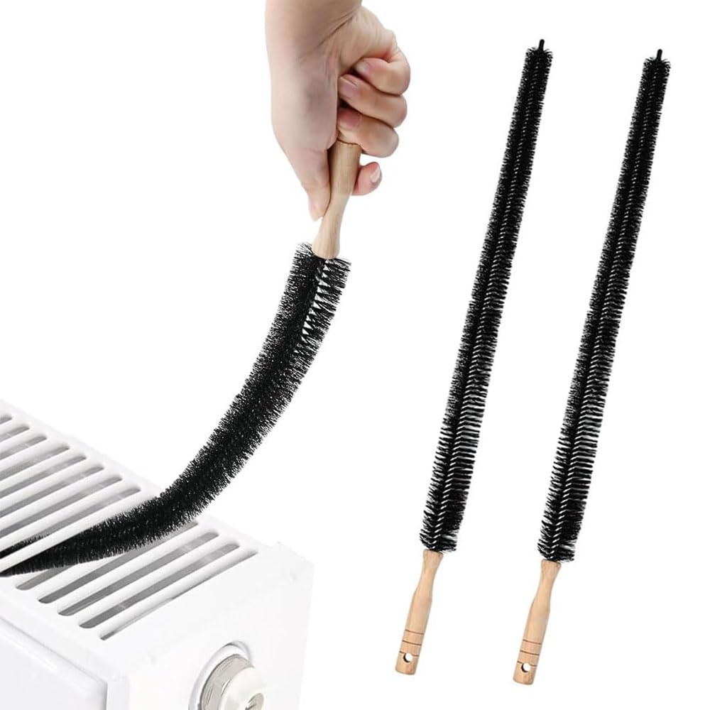 Radiator & Dryer Cleaning Brush - Flexible Steel Wire Brush For Washing Machine, Dryer Vents, AC Pipes
