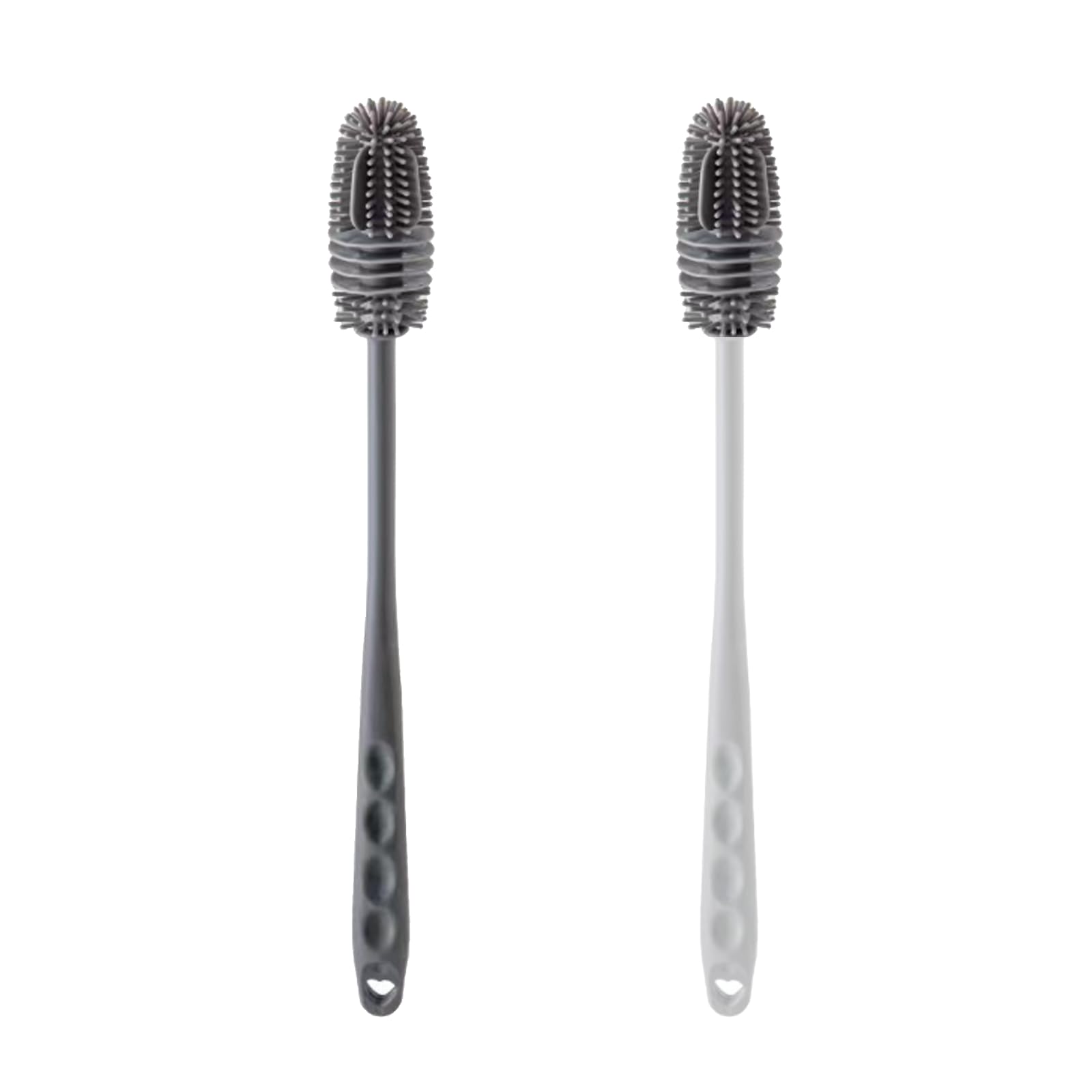 Ziibars Black 2Pcs Bottle Cleaner Brush,Bottle Brushes For Cleaning,Water Bottle Cleaner,Soft Grey Kitchen Scrubber For Cleaning Baby Bottles,Glass Cup,Glassware,Thermoses And Various Containers (26Cm Grey)