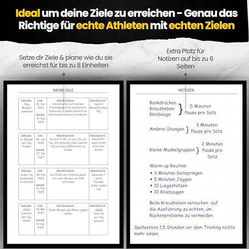 PEAK PULSE Workout Planer - Trainingstagebuch, Fitness Planer, Fitnesstagebuch, Notizbuch für Krafttraining, Bodybuilding, Hometraining, Training, Crossfit & Gym - A5 Hardcover, Premium Qualität