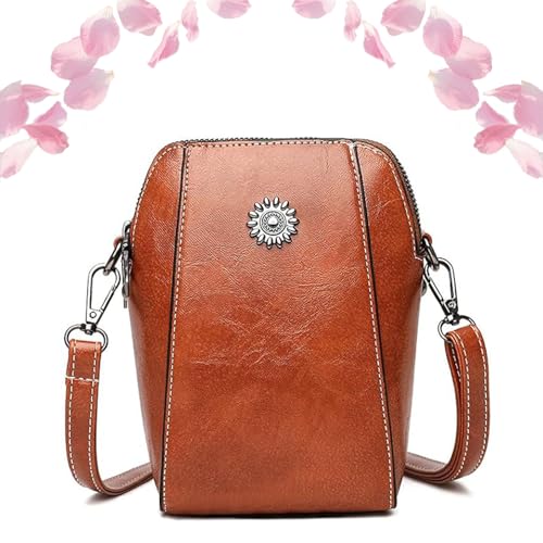 Friendlyk Crossbody Bag, Women'S Soft Leather Mobile Phone Bag Messenger Bag, Leather Small Crossbody Bags Shoulder Purses