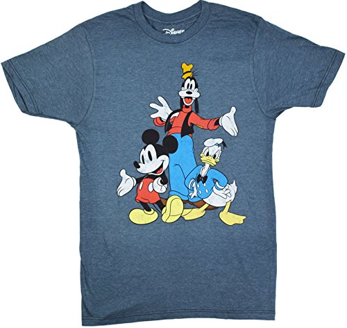 T-shirt Mickey Donald Dingo homme Disney en taille M | Confort quotidien