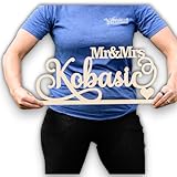 Personalized Mr and Mrs sign, Custom Wedding Sweetheart Table Decor with Name Sign, Wooden Name Cutout with heart, Mr Mrs Wood Letters