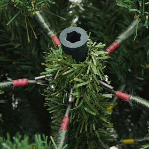 Árbol de Navidad artificial resistente de 180 cm con base plegable estable 7