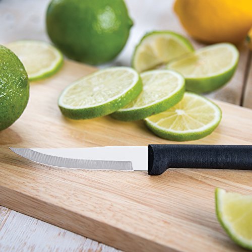 Rada Cutlery Heavy Duty Paring Knife –Stainless Steel Blade With Stainless Steel Black Resin Handle, 7-1/8 Inches #TOP3