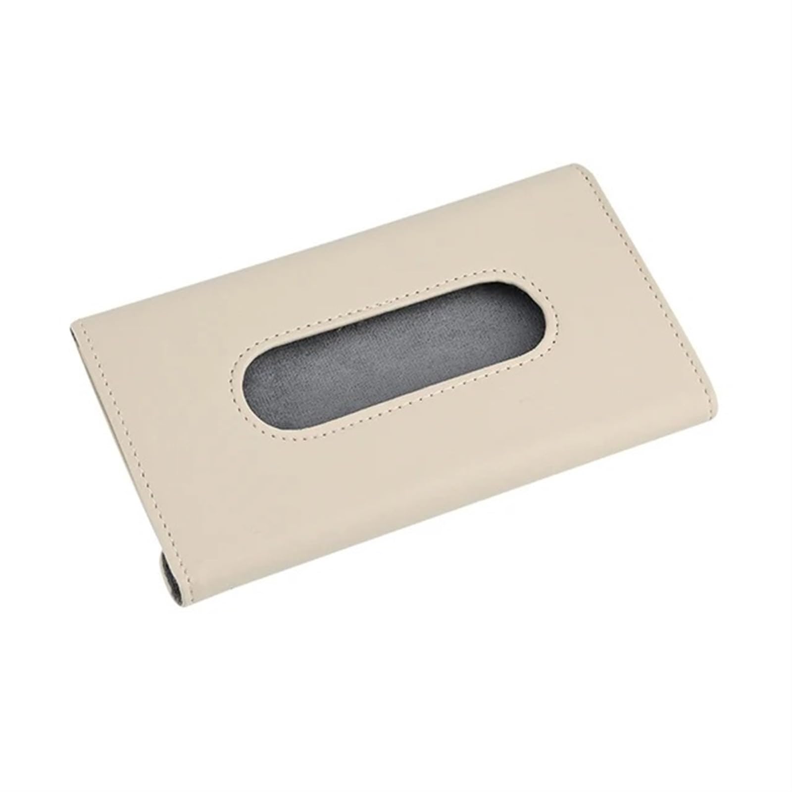 Car Trim Interior Car Visor Tissue Holder PU Leather Hanging Paper Towel Clip Napkin Backseat Case Auto Interior(Beige with clip)
