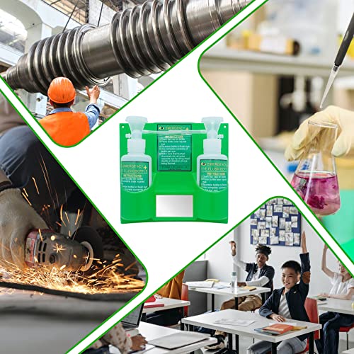 Rhkeoy Emergency Eyewash Station Portable Wall-Mounted First-Aid Eyewash Kit With Double 500Ml Empty Eyewash Replacement Bottle For Personal Emergency Eyewash, Without Eyewash Solution,Easy To Install #TOP6