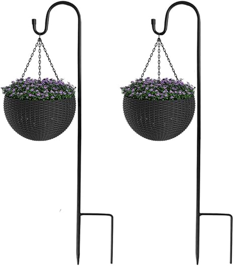 Mopoin Laternenstab Garten, 2 Stücke Schäferhaken mit Haken 100cm/39