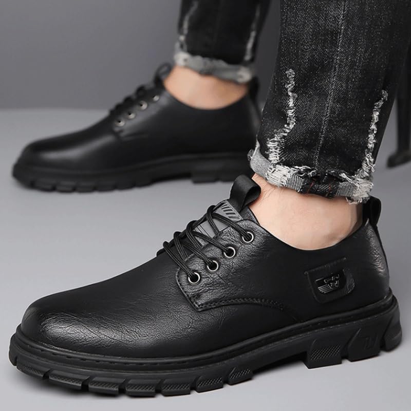 Men's Classic Lace-up Formal Oxford Comfortable Non-Slip Low Top Business Work Shoes Mens Genuine Leather Lace-Up Vintage Oxfords2